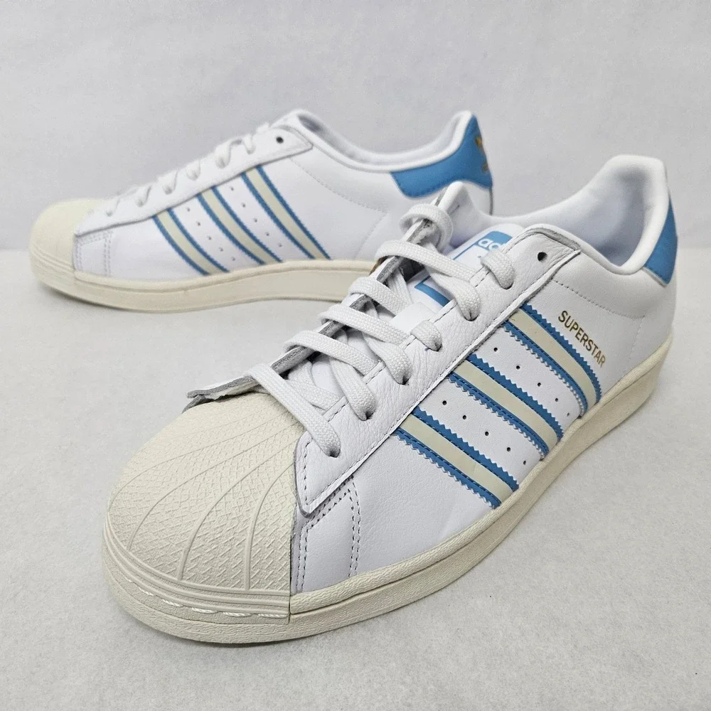 Adidas Superstar Casual Sneakers GX9876 White Light Blue Men's Size‎ 9